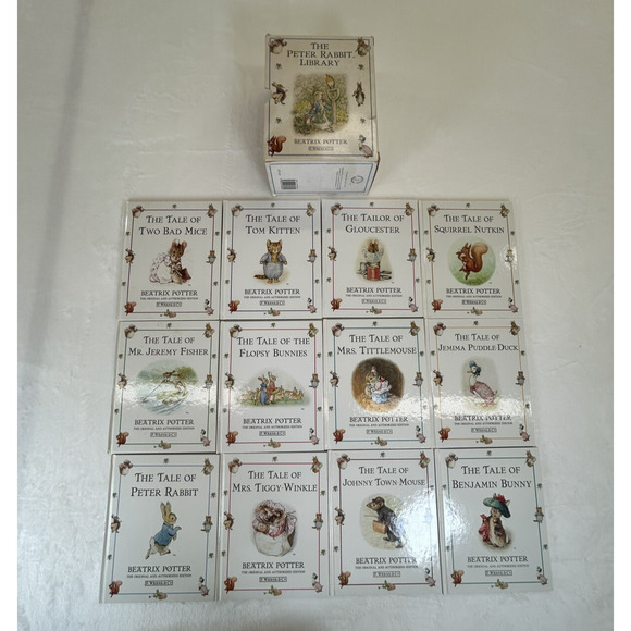 Peter Rabbit Library: 12 Book Box Set by Beatrix Potter 1997 GUC Bnfts Charity - Picture 1 of 12